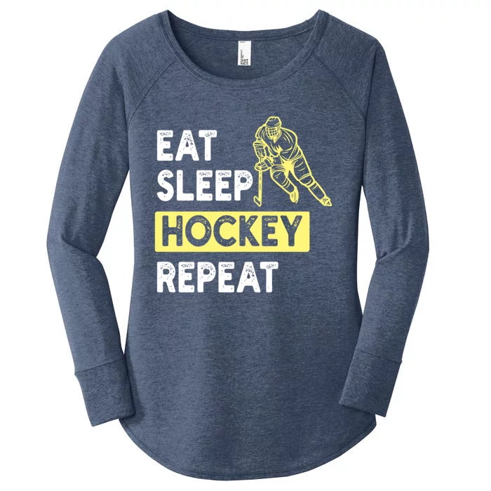 Eat Sleep Hockey Repeat Tee Gift Kids Hockey Lovers Gift Women's Perfect Tri Tunic Long Sleeve Shirt