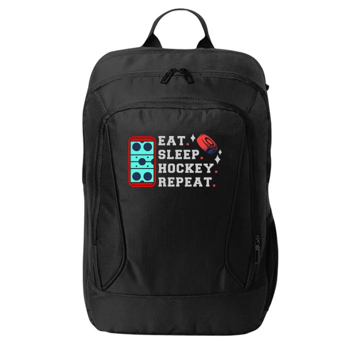 Eat Sleep Hockey Repeat City Backpack