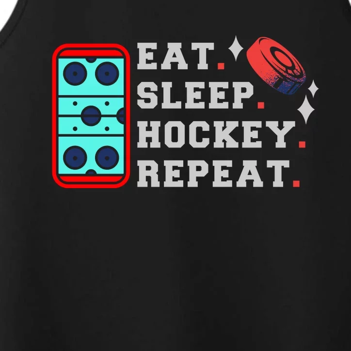 Eat Sleep Hockey Repeat Performance Tank