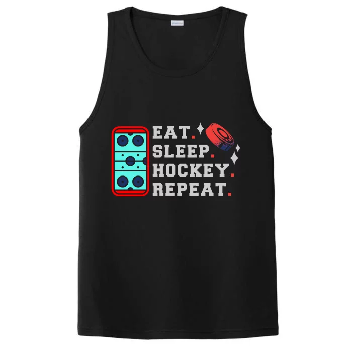 Eat Sleep Hockey Repeat Performance Tank