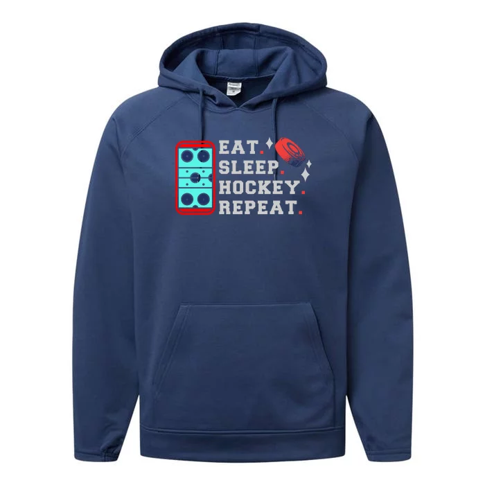 Eat Sleep Hockey Repeat Performance Fleece Hoodie