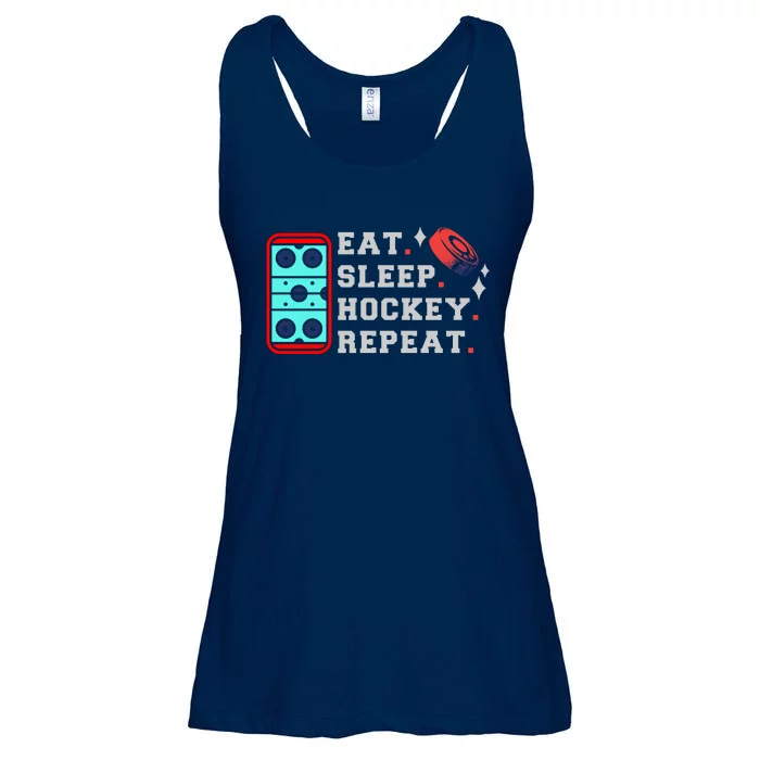 Eat Sleep Hockey Repeat Ladies Essential Flowy Tank