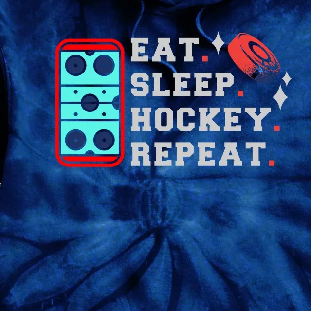 Eat Sleep Hockey Repeat Tie Dye Hoodie