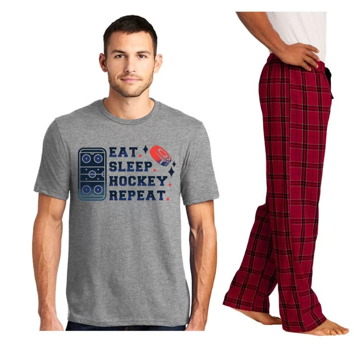 Eat Sleep Hockey Repeat Pajama Set