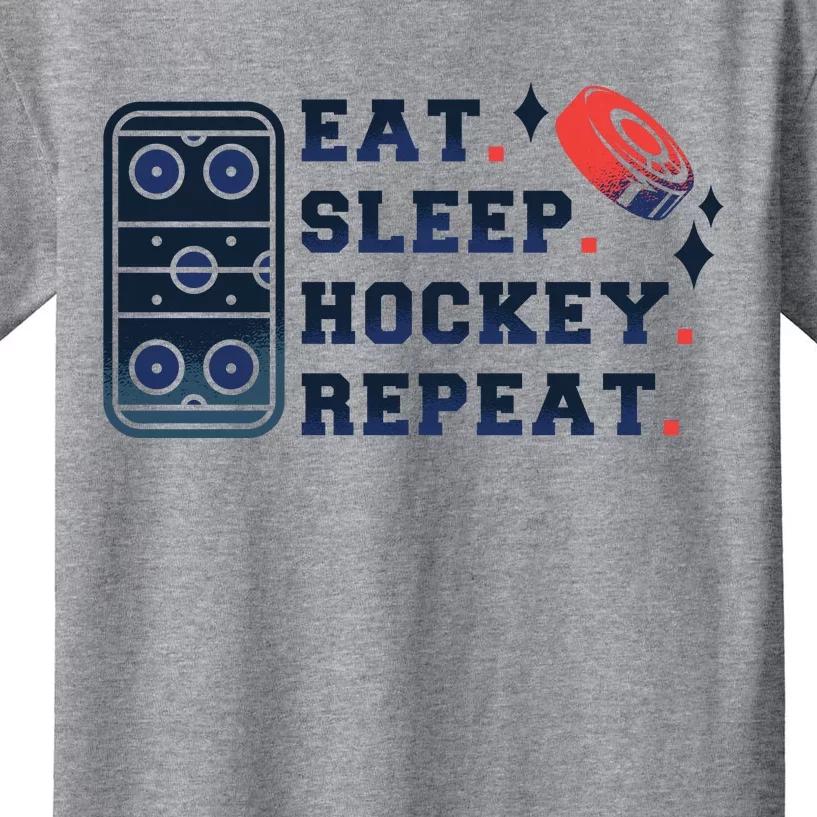 Eat Sleep Hockey Repeat Kids T-Shirt