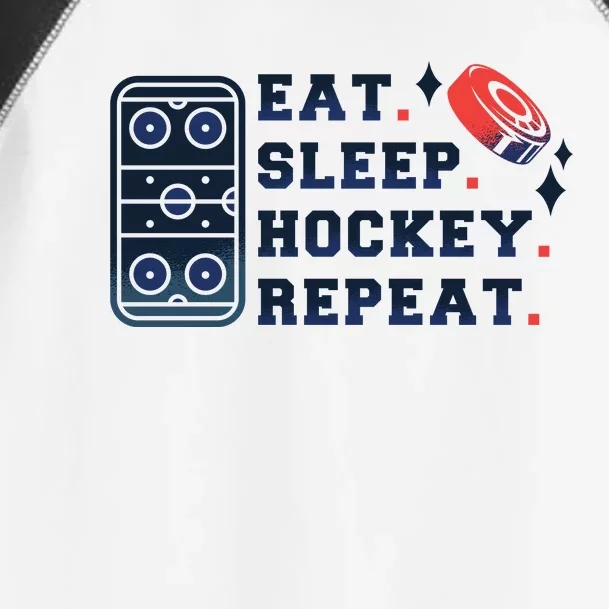 Eat Sleep Hockey Repeat Toddler Fine Jersey T-Shirt