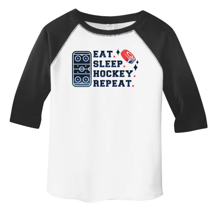 Eat Sleep Hockey Repeat Toddler Fine Jersey T-Shirt