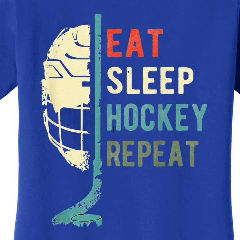 Eat Sleep Hockey Repeat Hockey Retro Ice Hockey Women's T-Shirt