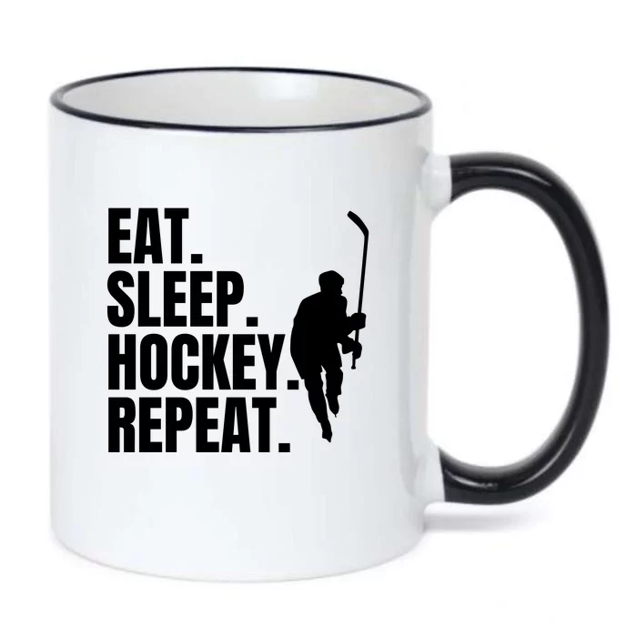 Eat Sleep Hockey Repeat Funny Black Color Changing Mug