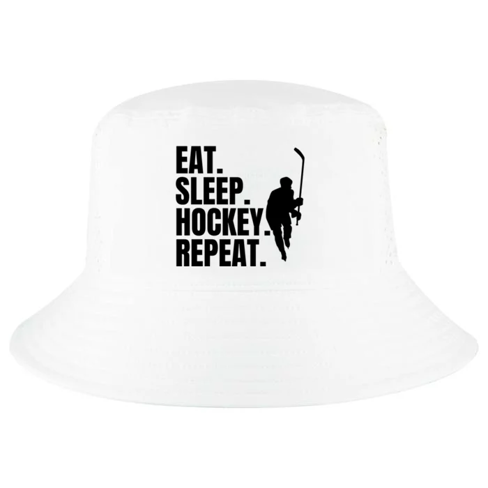 Eat Sleep Hockey Repeat Funny Cool Comfort Performance Bucket Hat