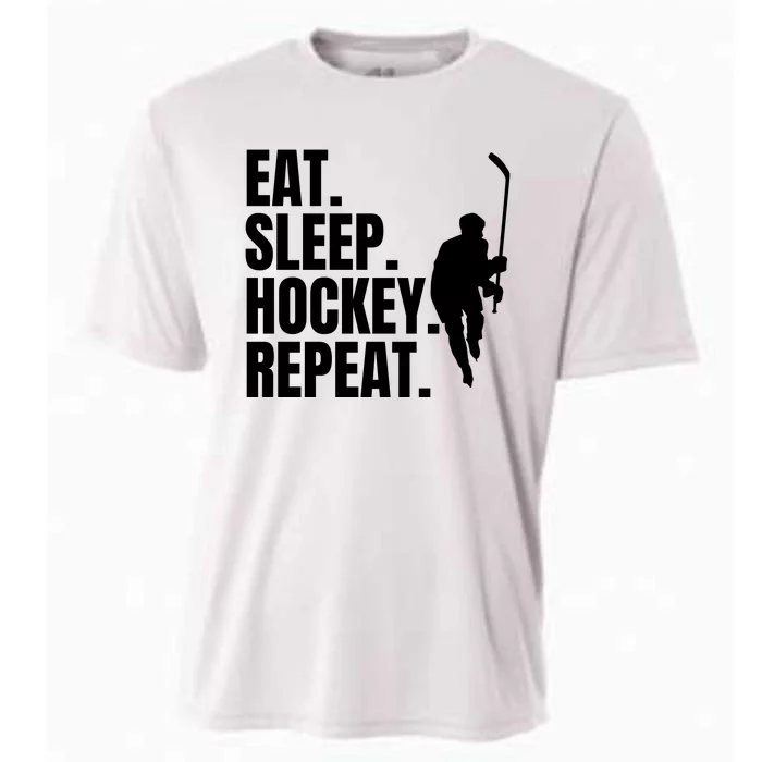 Eat Sleep Hockey Repeat Funny Cooling Performance Crew T-Shirt