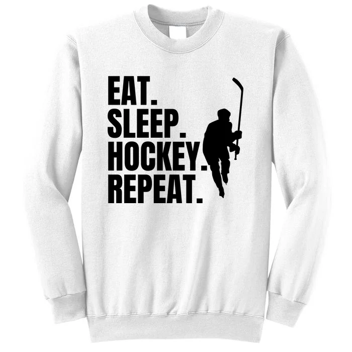 Eat Sleep Hockey Repeat Funny Sweatshirt