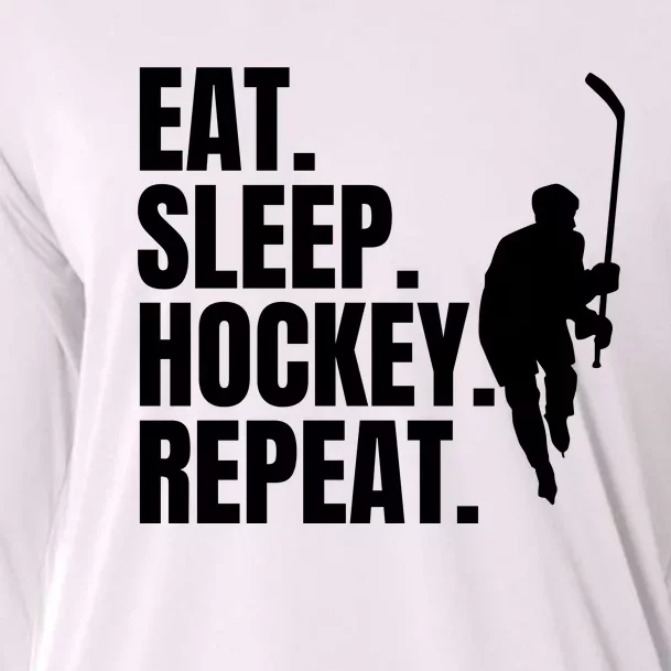 Eat Sleep Hockey Repeat Funny Cooling Performance Long Sleeve Crew