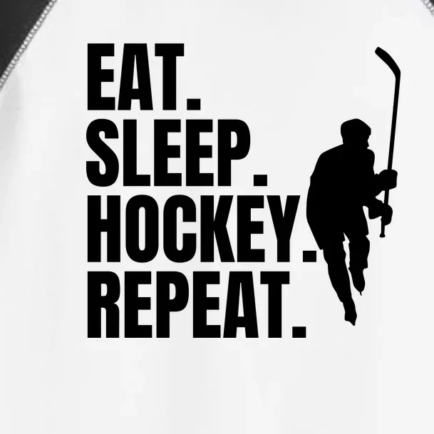 Eat Sleep Hockey Repeat Funny Toddler Fine Jersey T-Shirt