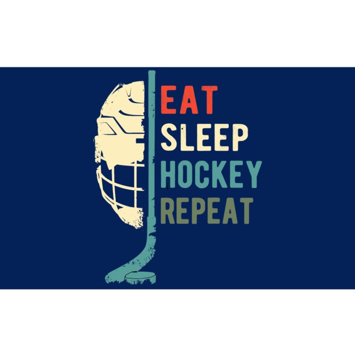 Eat Sleep Hockey Repeat Funny Retro Vintage Bumper Sticker