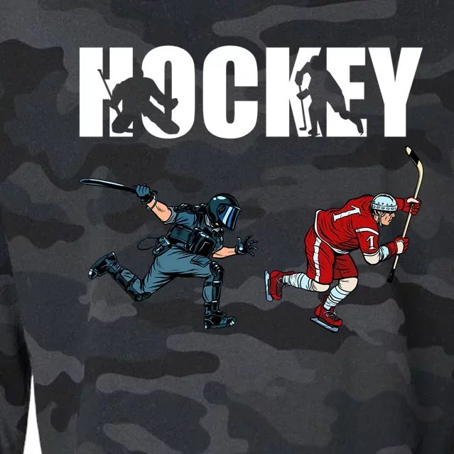 Eat Sleep Hockey Ice Hockey Player Gift Cropped Pullover Crew