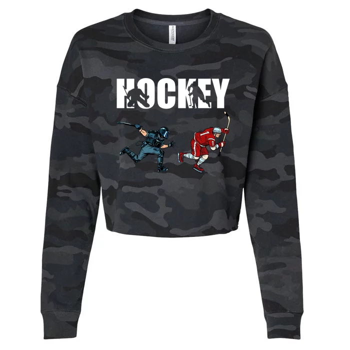 Eat Sleep Hockey Ice Hockey Player Gift Cropped Pullover Crew