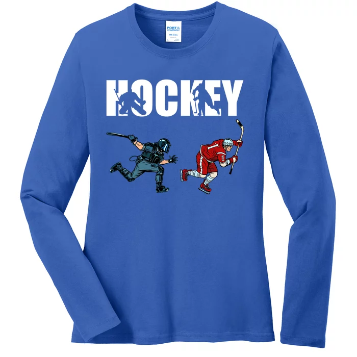 Eat Sleep Hockey Ice Hockey Player Gift Ladies Long Sleeve Shirt