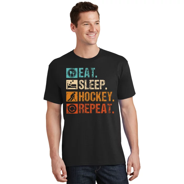 Eat Sleep Hockey Repeat Ice Hockey T-Shirt