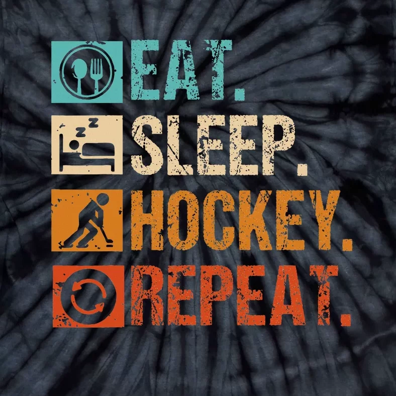 Eat Sleep Hockey Repeat Ice Hockey Tie-Dye T-Shirt