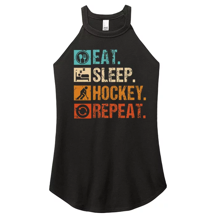 Eat Sleep Hockey Repeat Ice Hockey Women’s Perfect Tri Rocker Tank