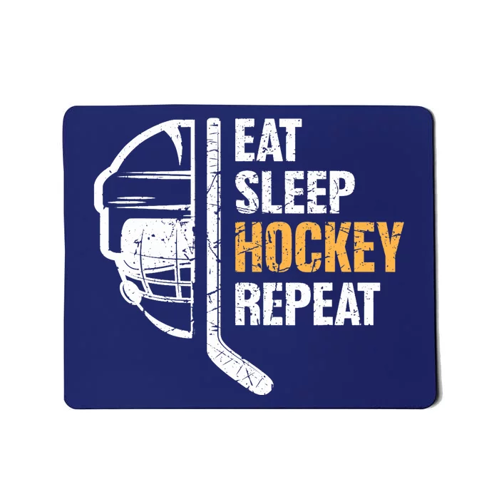 Eat Sleep Hockey Repeat Hockey Funny Ice Hockey Mousepad