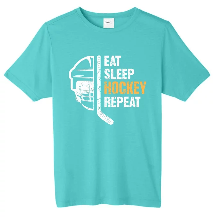 Eat Sleep Hockey Repeat Hockey Funny Ice Hockey ChromaSoft Performance T-Shirt