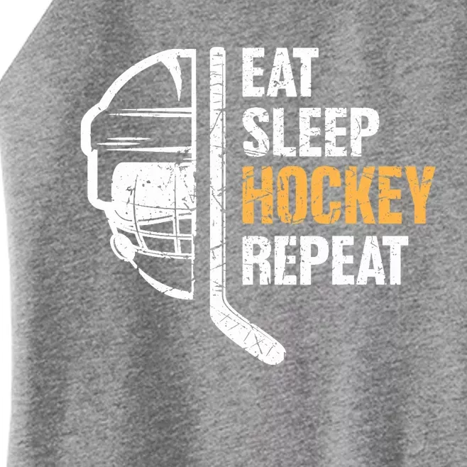 Eat Sleep Hockey Repeat Hockey Funny Ice Hockey Women’s Perfect Tri Rocker Tank