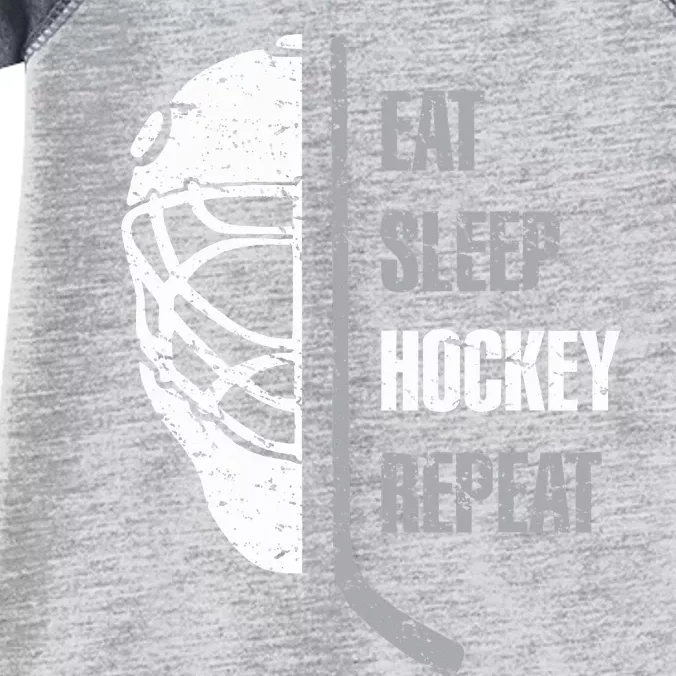 Eat Sleep Hockey Repeat Christmas For Teen Adult Hockey Infant Baby Jersey Bodysuit