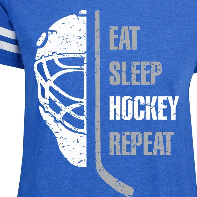 Eat Sleep Hockey Repeat Christmas For Teen Adult Hockey Enza Ladies Jersey Football T-Shirt