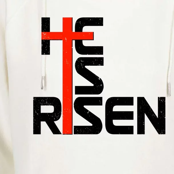 Easter Sunday He Is Risen Womens Funnel Neck Pullover Hood