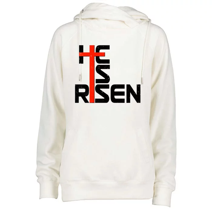 Easter Sunday He Is Risen Womens Funnel Neck Pullover Hood