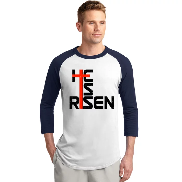 Easter Sunday He Is Risen Baseball Sleeve Shirt