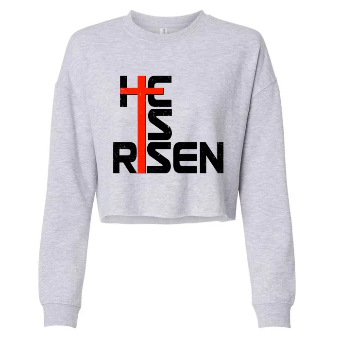 Easter Sunday He Is Risen Cropped Pullover Crew