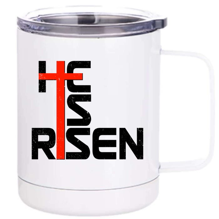 Easter Sunday He Is Risen Front & Back 12oz Stainless Steel Tumbler Cup