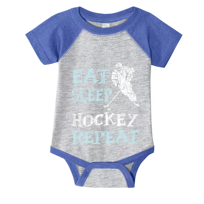 Eat Sleep Hockey Repeat Funny Hockey With Sayings Gift Infant Baby Jersey Bodysuit