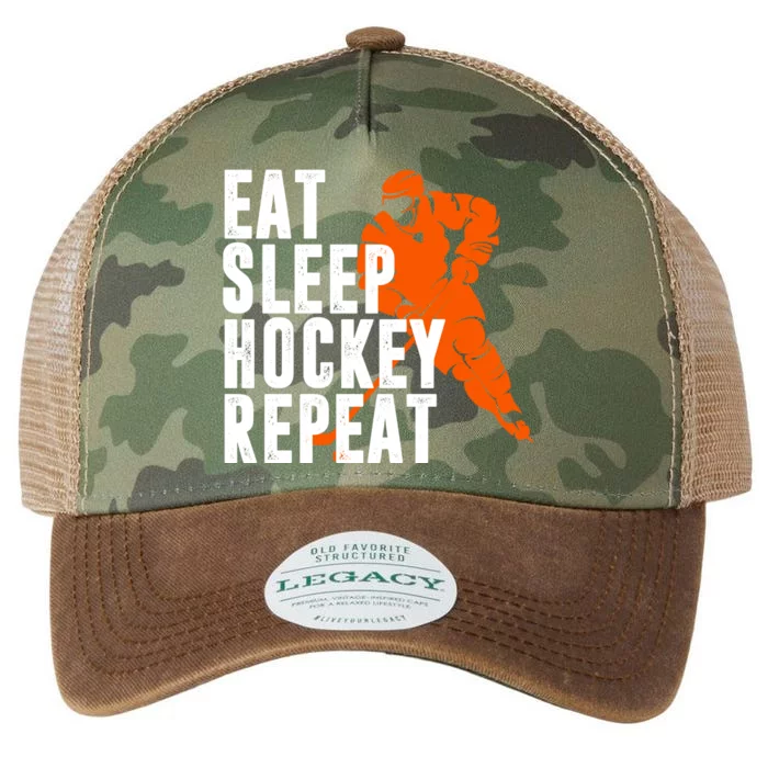 Eat Sleep Hockey Repeat Legacy Tie Dye Trucker Hat