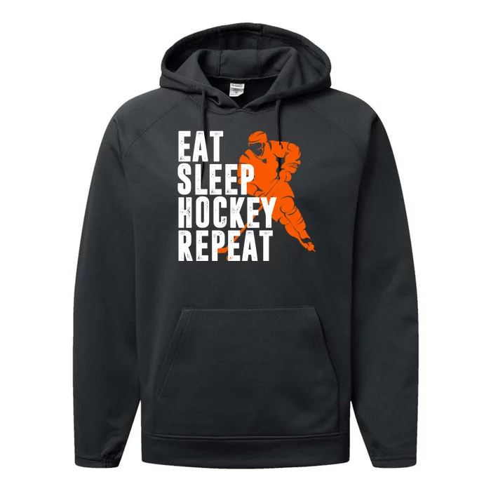 Eat Sleep Hockey Repeat Performance Fleece Hoodie