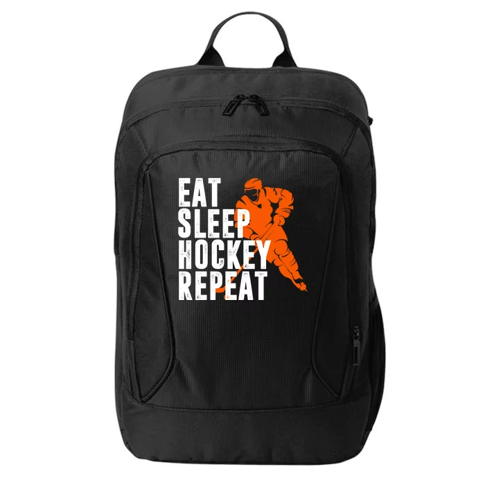 Eat Sleep Hockey Repeat City Backpack