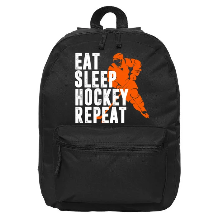 Eat Sleep Hockey Repeat 16 in Basic Backpack