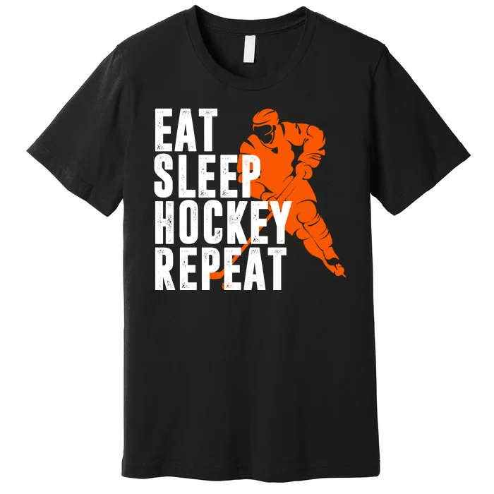 Eat Sleep Hockey Repeat Premium T-Shirt