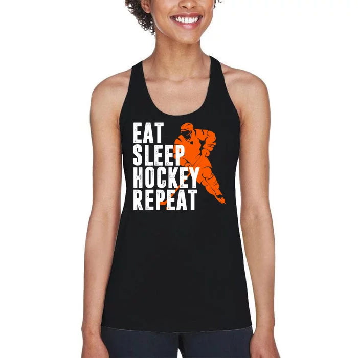 Eat Sleep Hockey Repeat Women's Racerback Tank