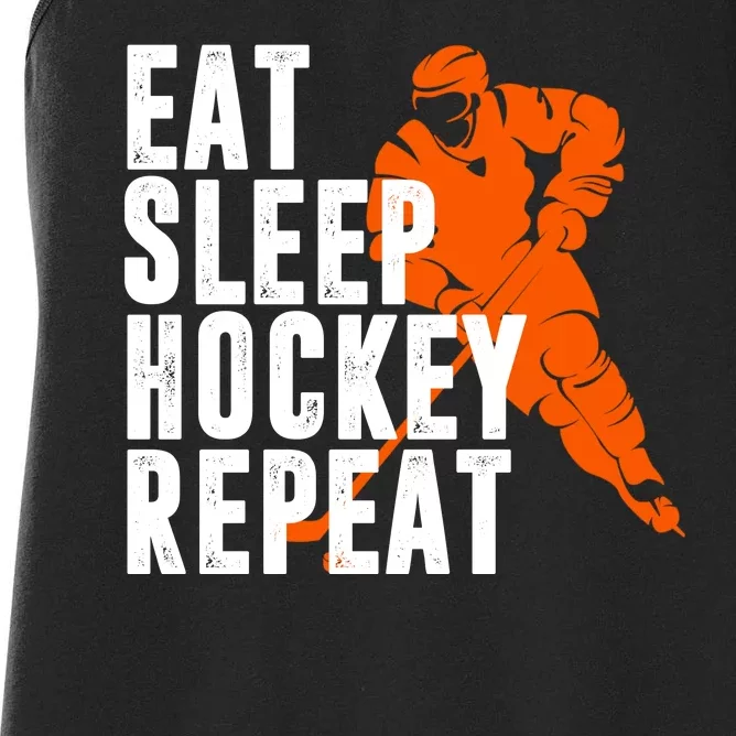 Eat Sleep Hockey Repeat Women's Racerback Tank