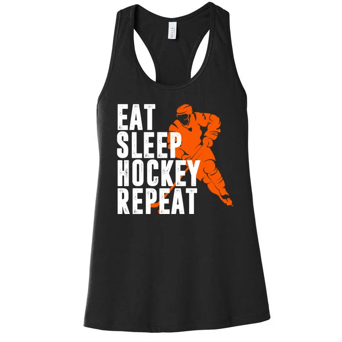 Eat Sleep Hockey Repeat Women's Racerback Tank