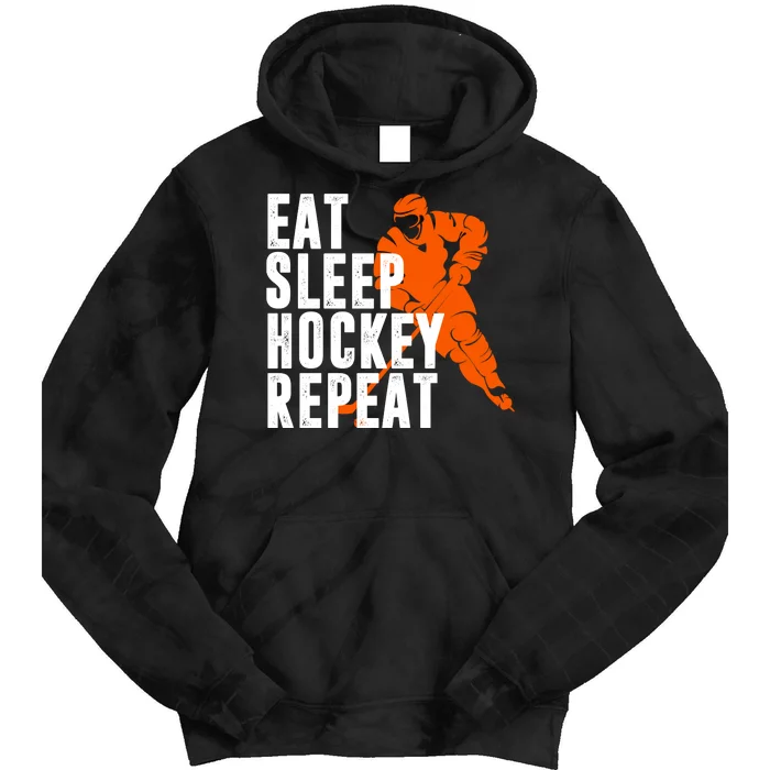 Eat Sleep Hockey Repeat Tie Dye Hoodie