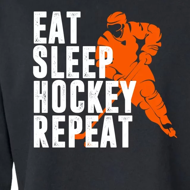 Eat Sleep Hockey Repeat Cropped Pullover Crew