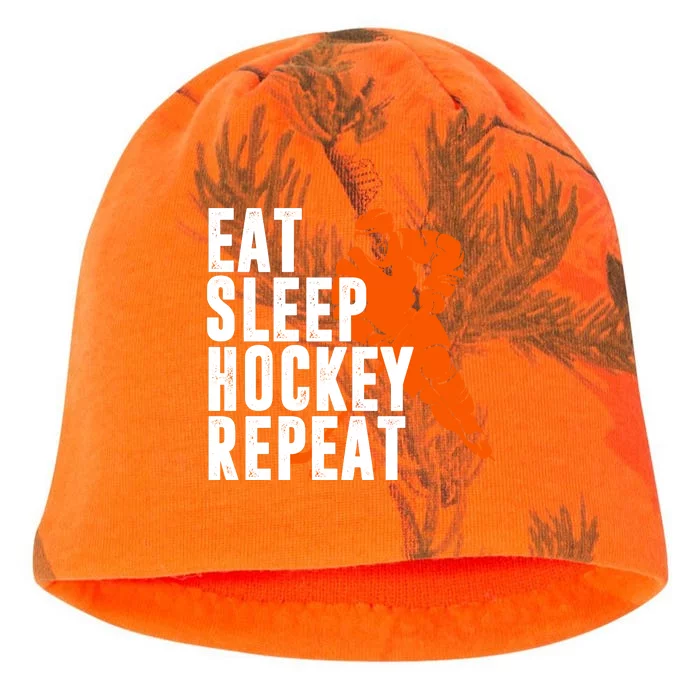 Eat Sleep Hockey Repeat Kati - Camo Knit Beanie