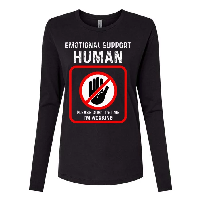 Emotional Supporthuman Halloween Do Not Pet Me Womens Cotton Relaxed Long Sleeve T-Shirt