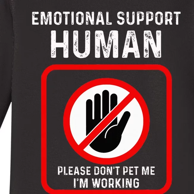 Emotional Supporthuman Halloween Do Not Pet Me Baby Long Sleeve Bodysuit