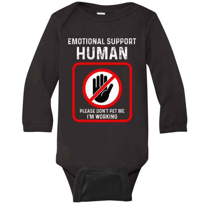 Emotional Supporthuman Halloween Do Not Pet Me Baby Long Sleeve Bodysuit